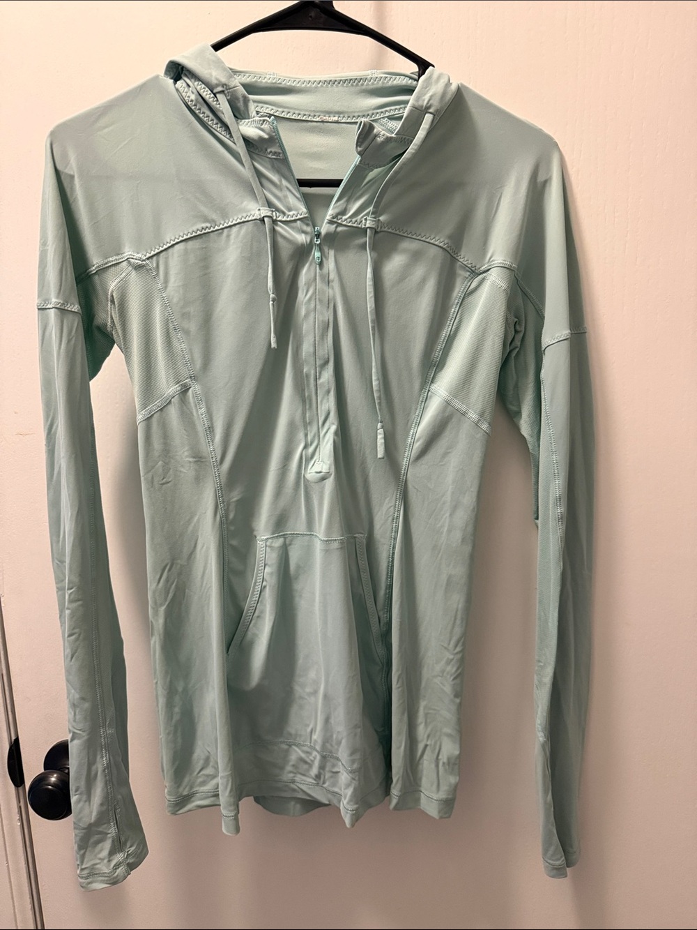 lululemon athletica Mint Green Half-Zip Hooded Running Pullover